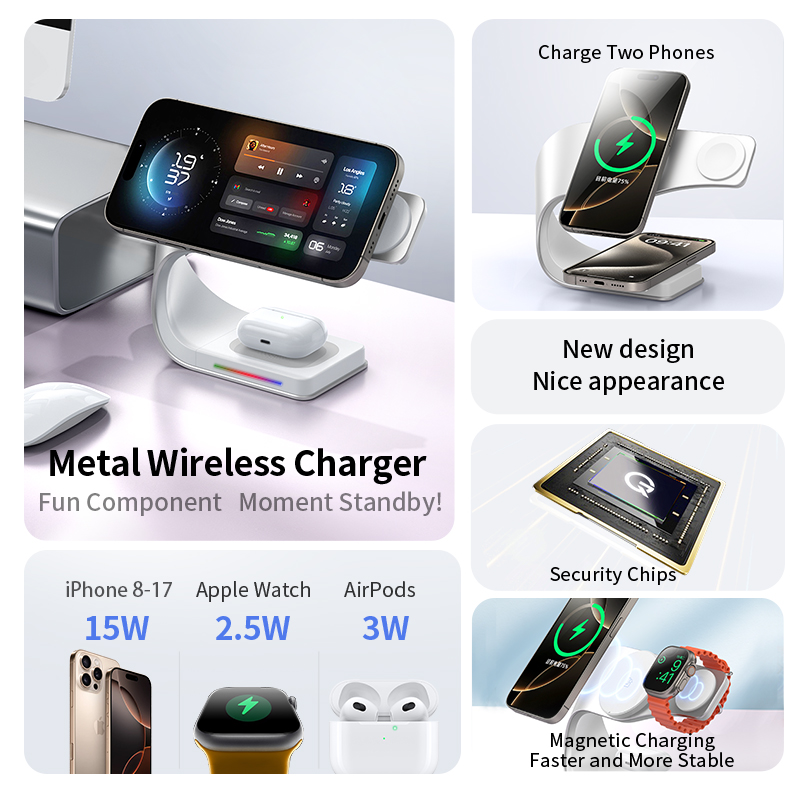 Metalowa obudowa 4 w 1 Bezprze – Wireless Charger Watch recenzja i cena