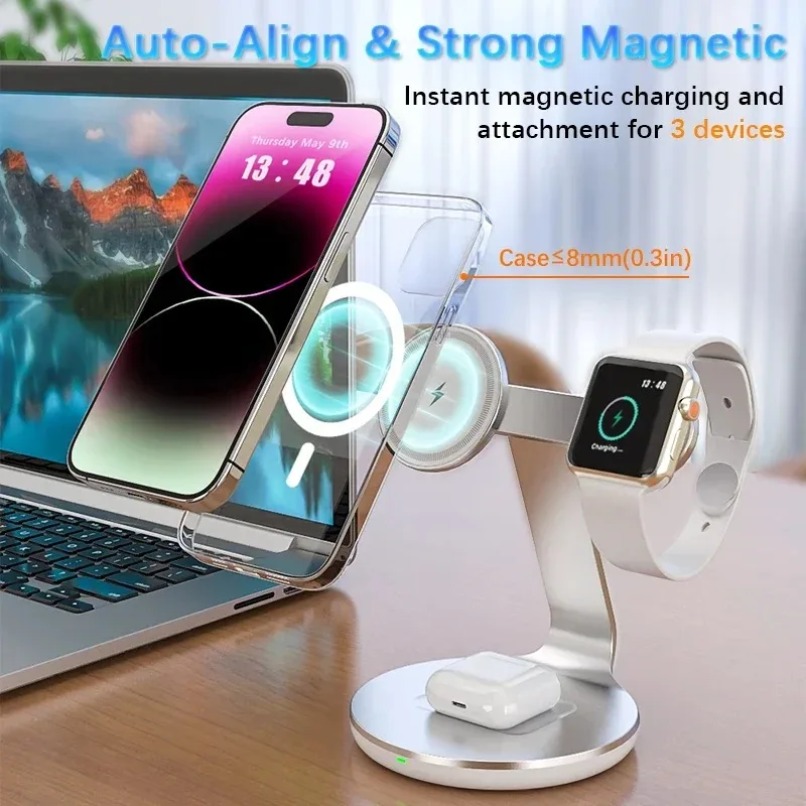 Stacja ładująca 3 w 1 z bezprz – Wireless Charger Watch recenzja i cena