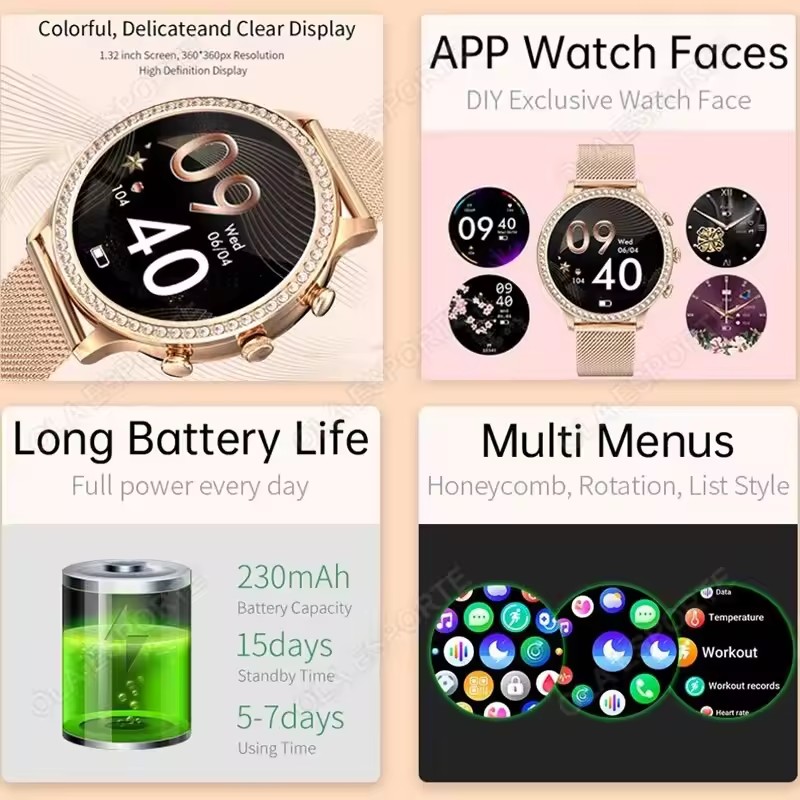Elegancki damski smartwatch z  – Smartwatch X12 recenzja i cena